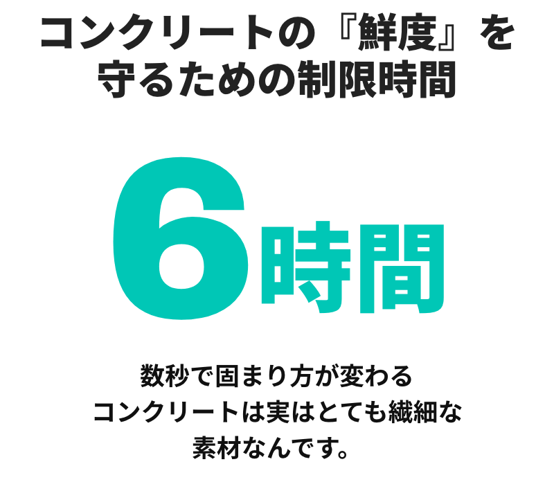 コンクリートの『鮮度』を守るための制限時間50秒